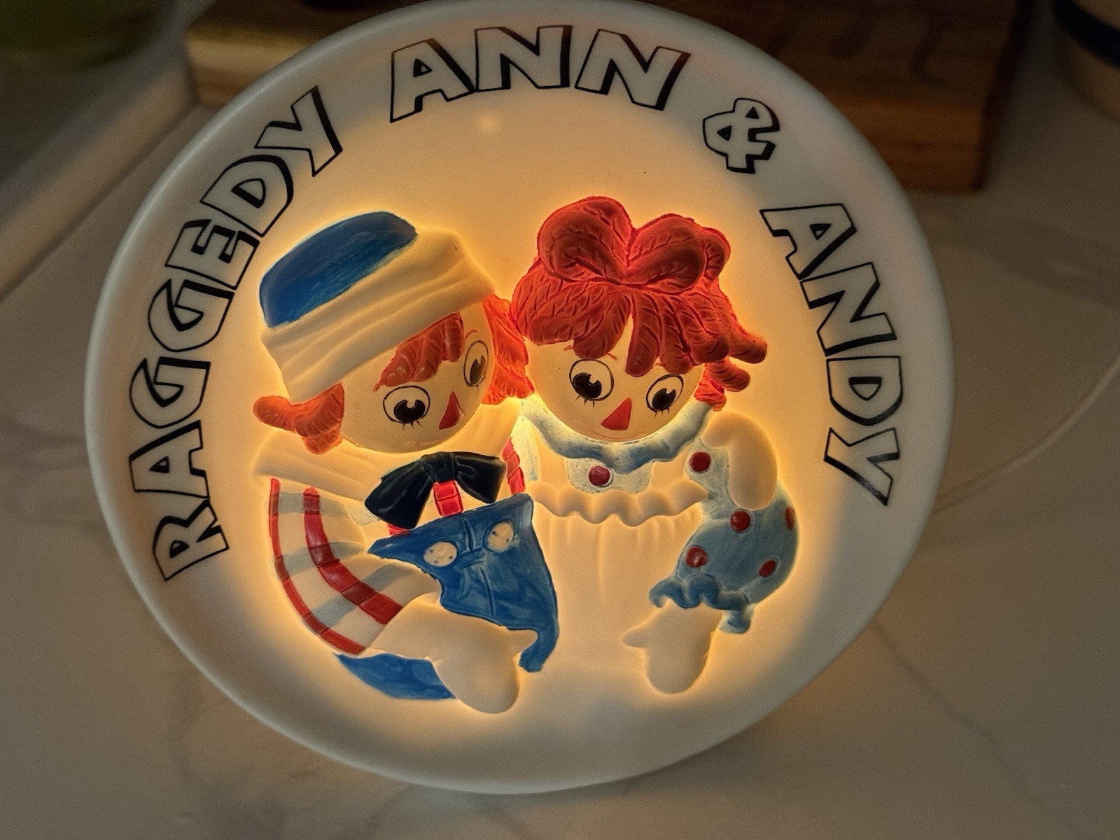Raggedy Ann and Andy Porcelain Electric Light