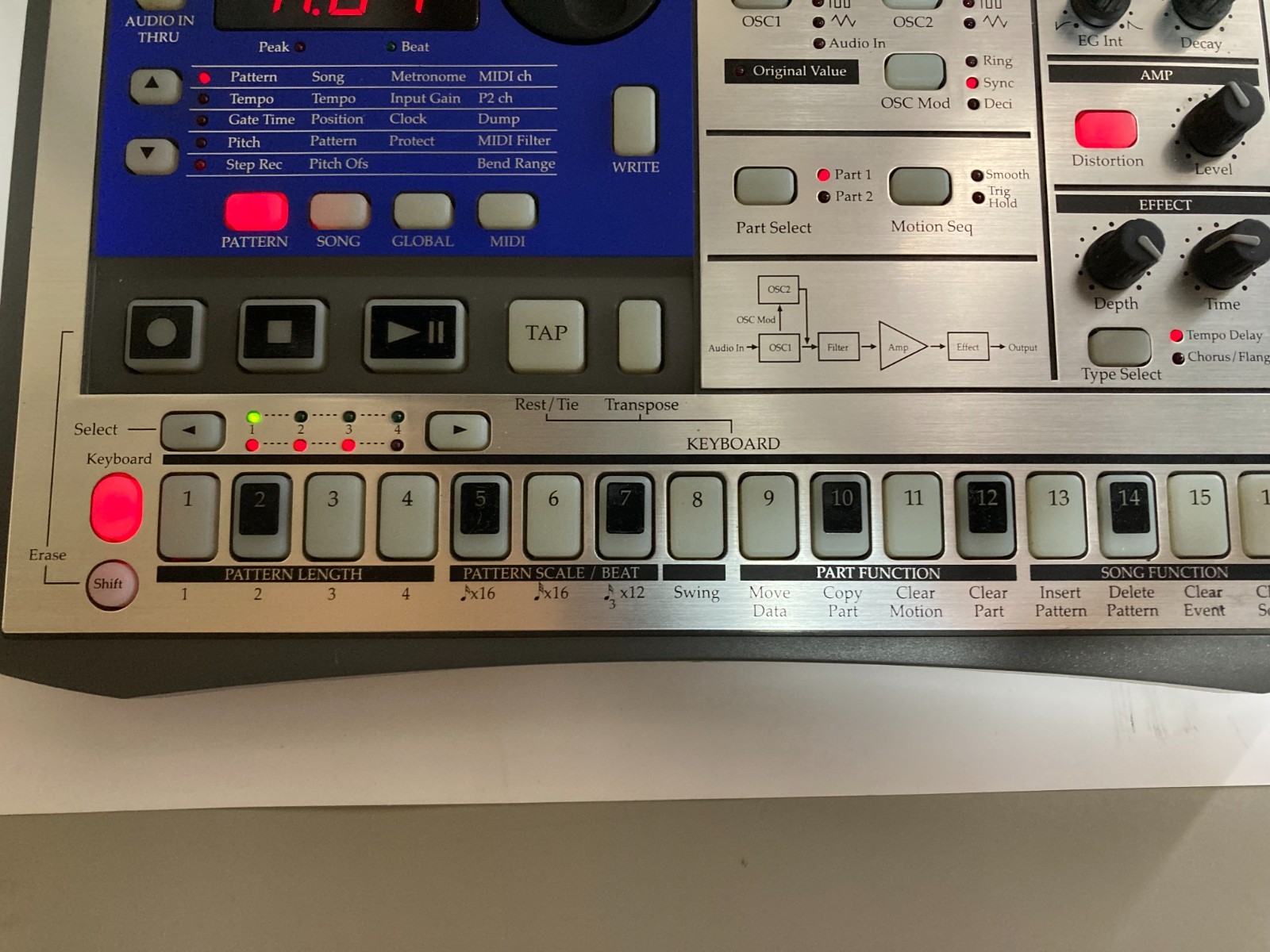 KORG EA-1 Electribe Analog Modeling Synthesizer Silver Tested Working