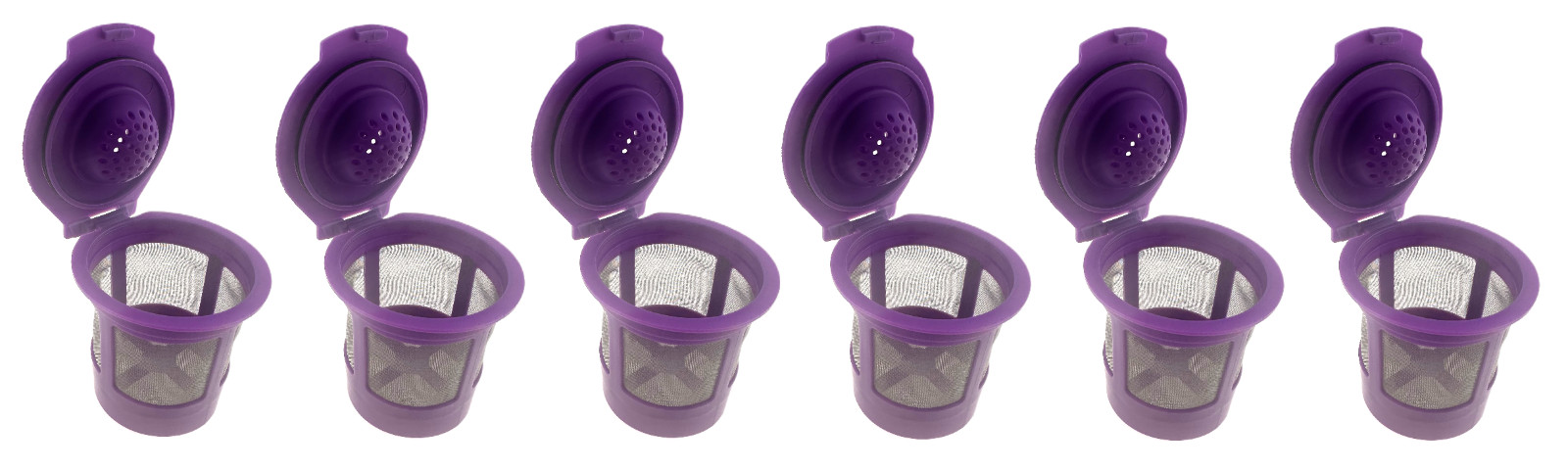 6 Pack Reusable Refillable Single K-Cups Coffee Filter Pod System,Fit Keurig 2.0