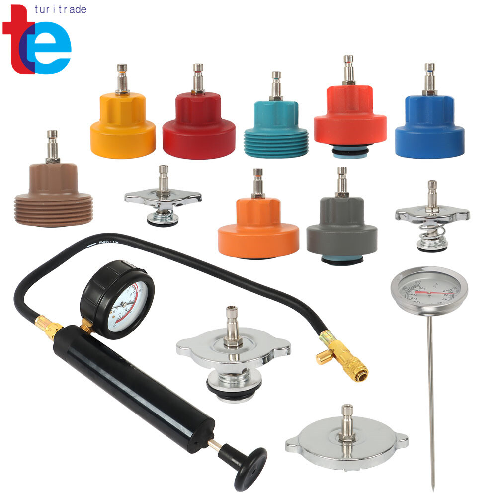 14Pcs Coolant Radiator Pressure Tester & Cooling System Detector Kit Universal