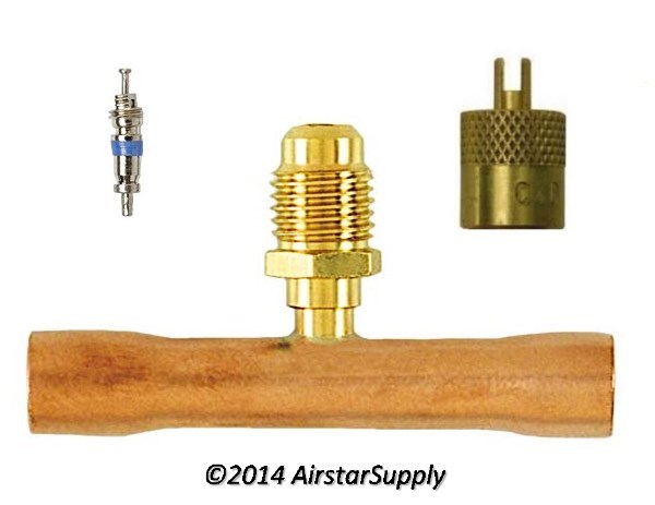 C&D Valve CD8416  3100 Refrigeration Access Copper Tee 5/16" Solder End  Each
