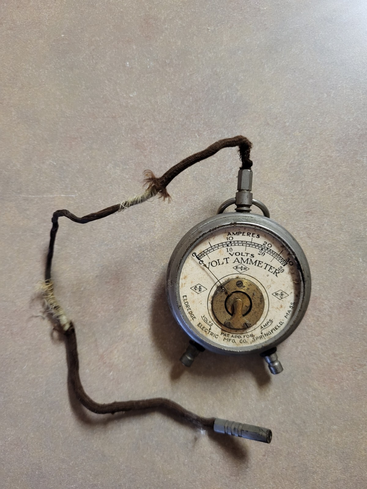ELDREDGE ELECTRIC Pocket Volt Ammeter JEWELED 0-30 Volts/Amperes - USA