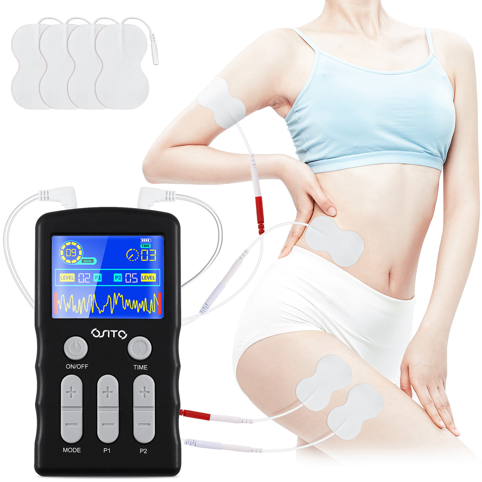 TENS Unit EMS Stimulator Electric Pulse Massage for knee injury, arthrithritis