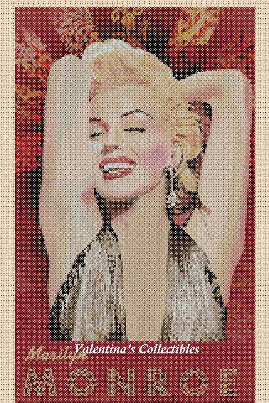 Marilyn Monroe Portrait Counted Cross Stitch CHART No. 1-372/2