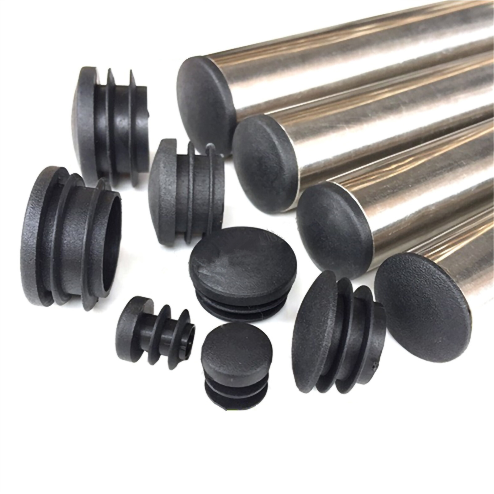 Round Plastic End Caps Tube Inserts Blanking Plugs Bungs for steel tubing Pipe