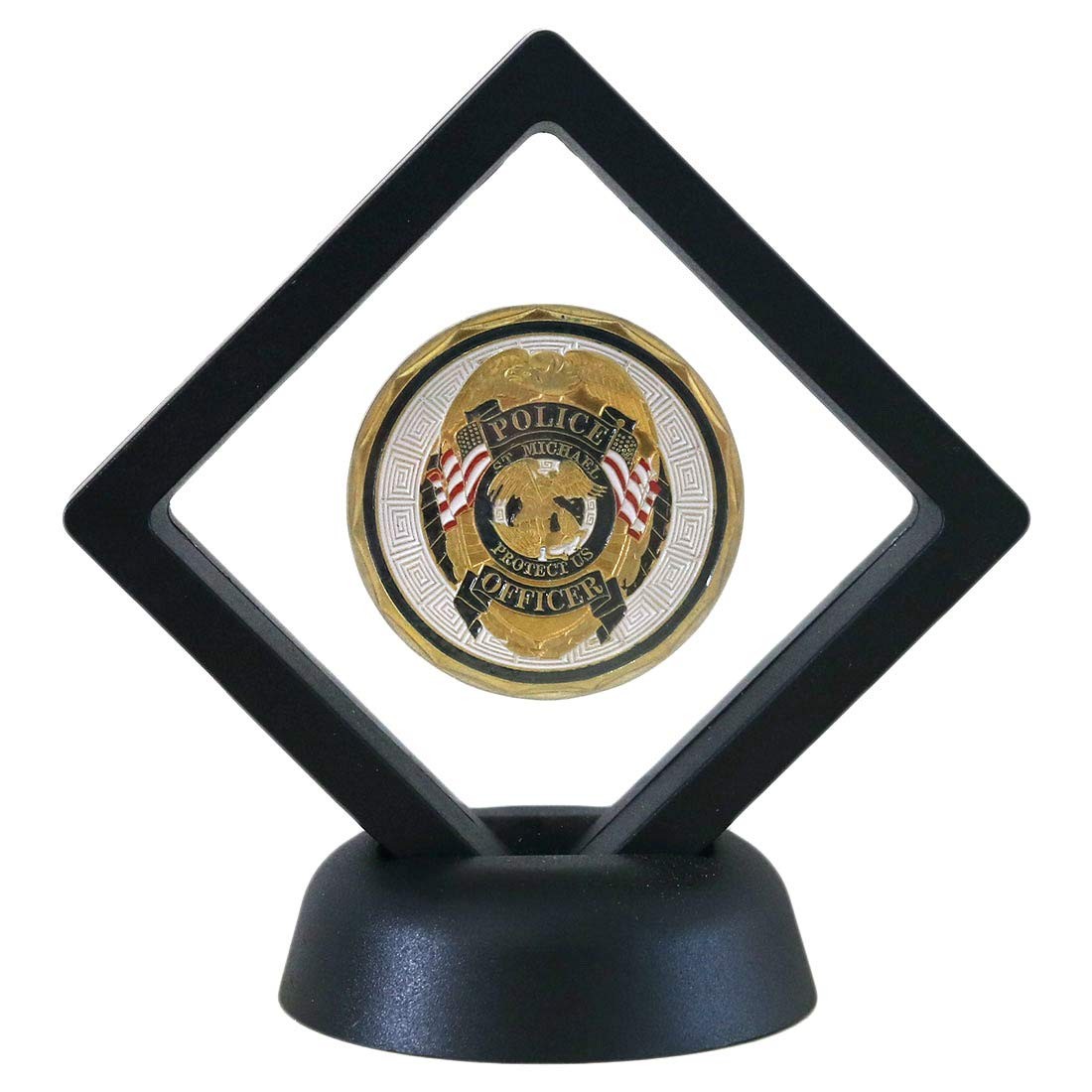 SH Challenge Coin Display Frame, 3D Floating Case Stand Holder, Black