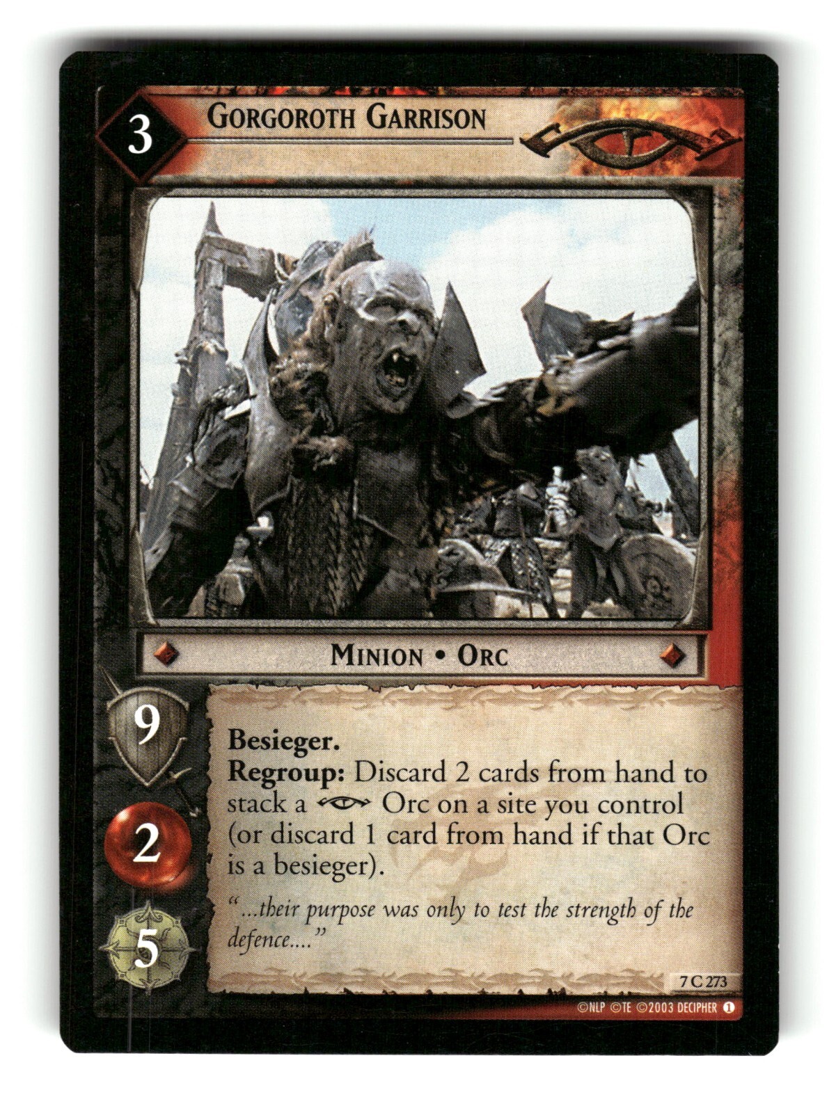 2003 LOTR The Return of the King Gorgoroth Garrison Trading Card #7C273