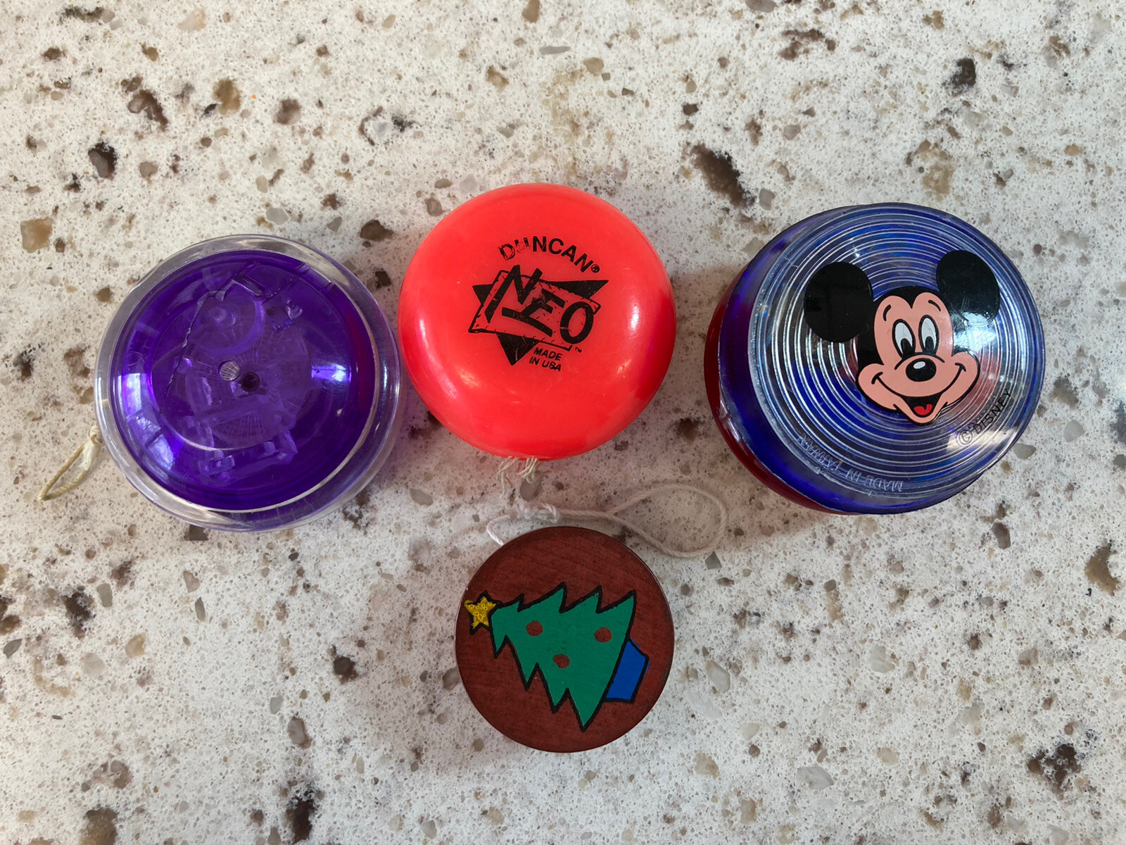 Lot of Four Vintage Yo Yos Used Condition Duncan Neo Disney