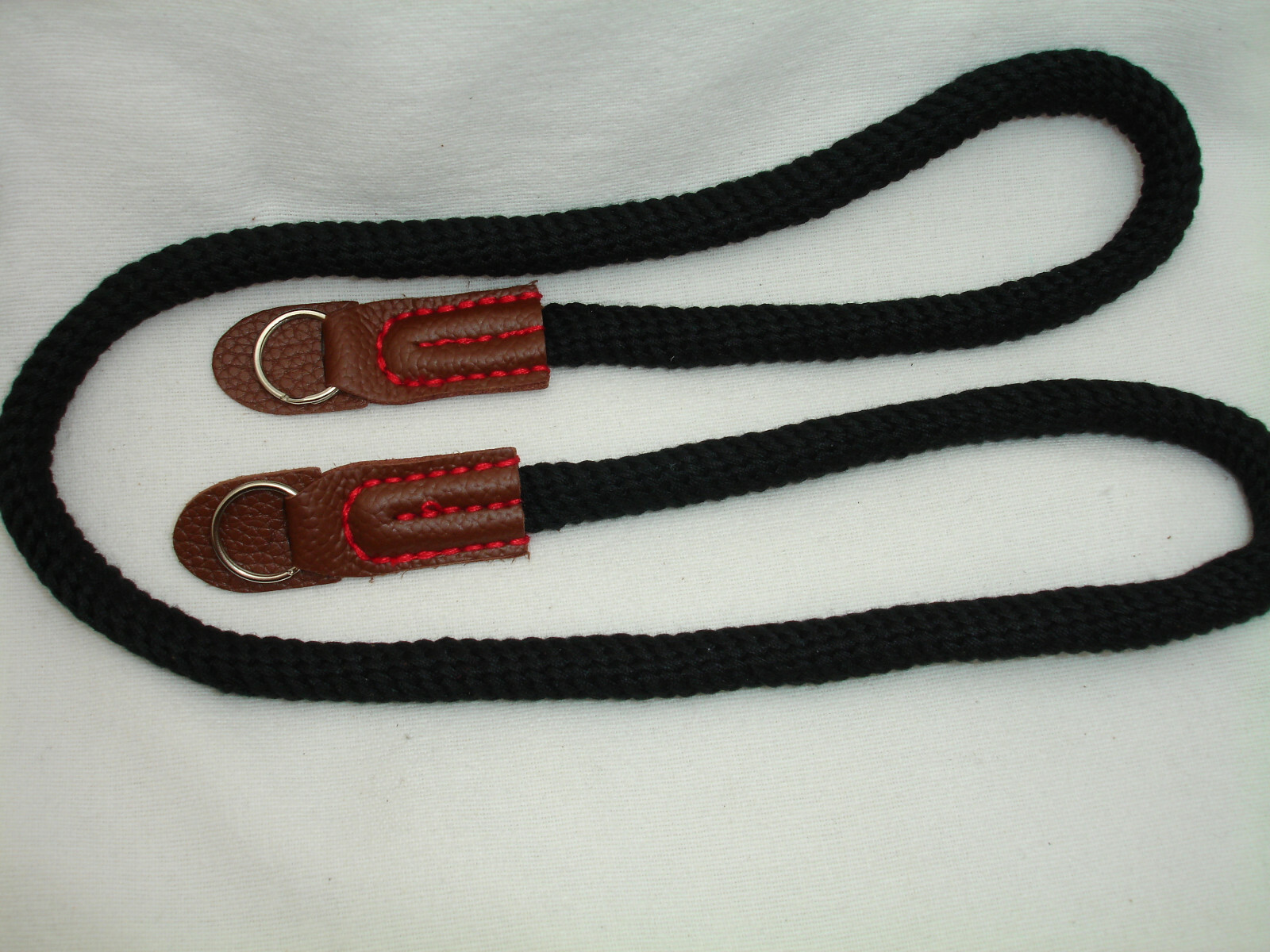 ROPE camera neck strap , with lug rings , BLACK , Breathable, soft cotton, 100cm