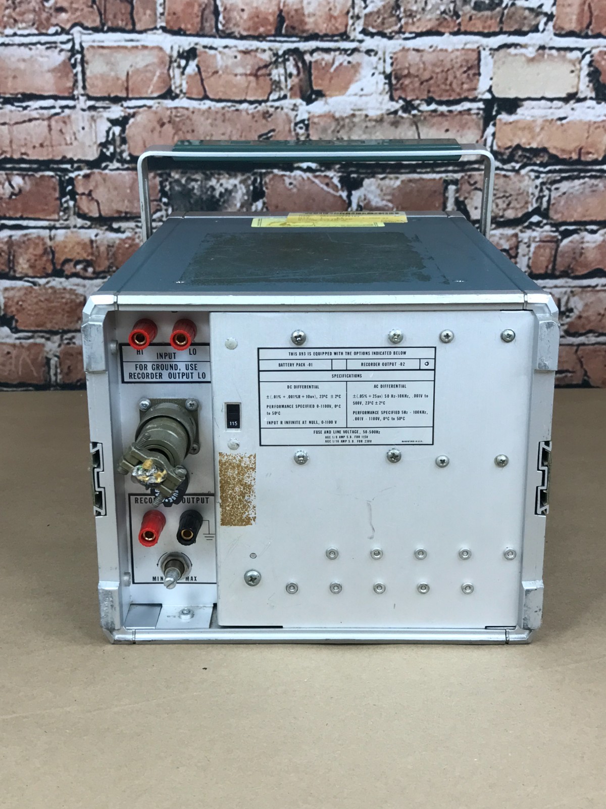 Fluke 893A AC-DC Differential Voltmeter - Untested, AS-IS (Lot 2)