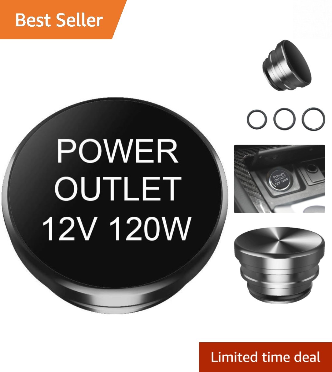 Aluminum Cigarette Lighter Socket Cover - Universal Waterproof & Dustproof Cap