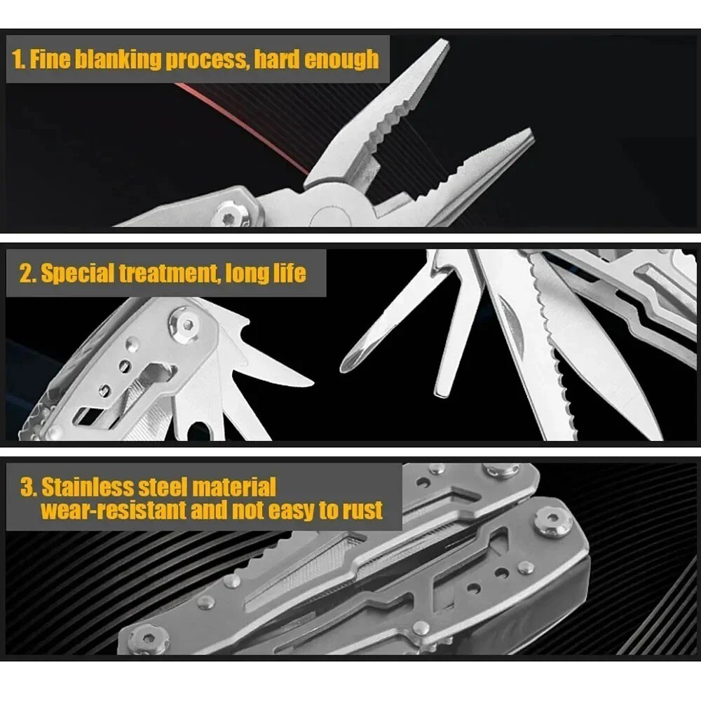 Keychain Pocket Multitool Pliers Knife Screwdriver Tool Camping Mini Compact EDC