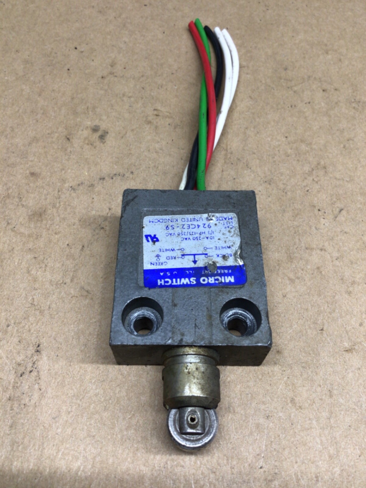 Honeywell 924CE2-S9 Micro Limit Switch #4022F310