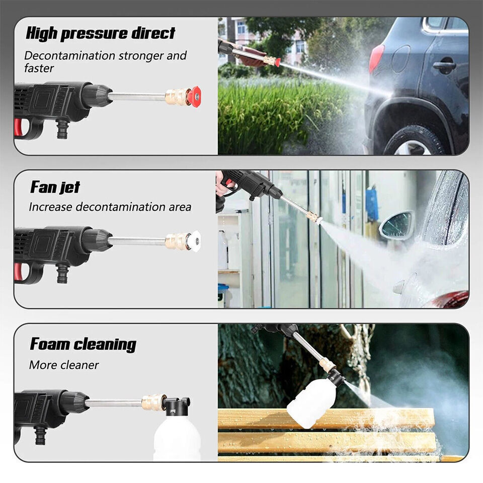 Portable Cordless Electric High Pressure Water Spray Gun Car Washer Cleaner Tool