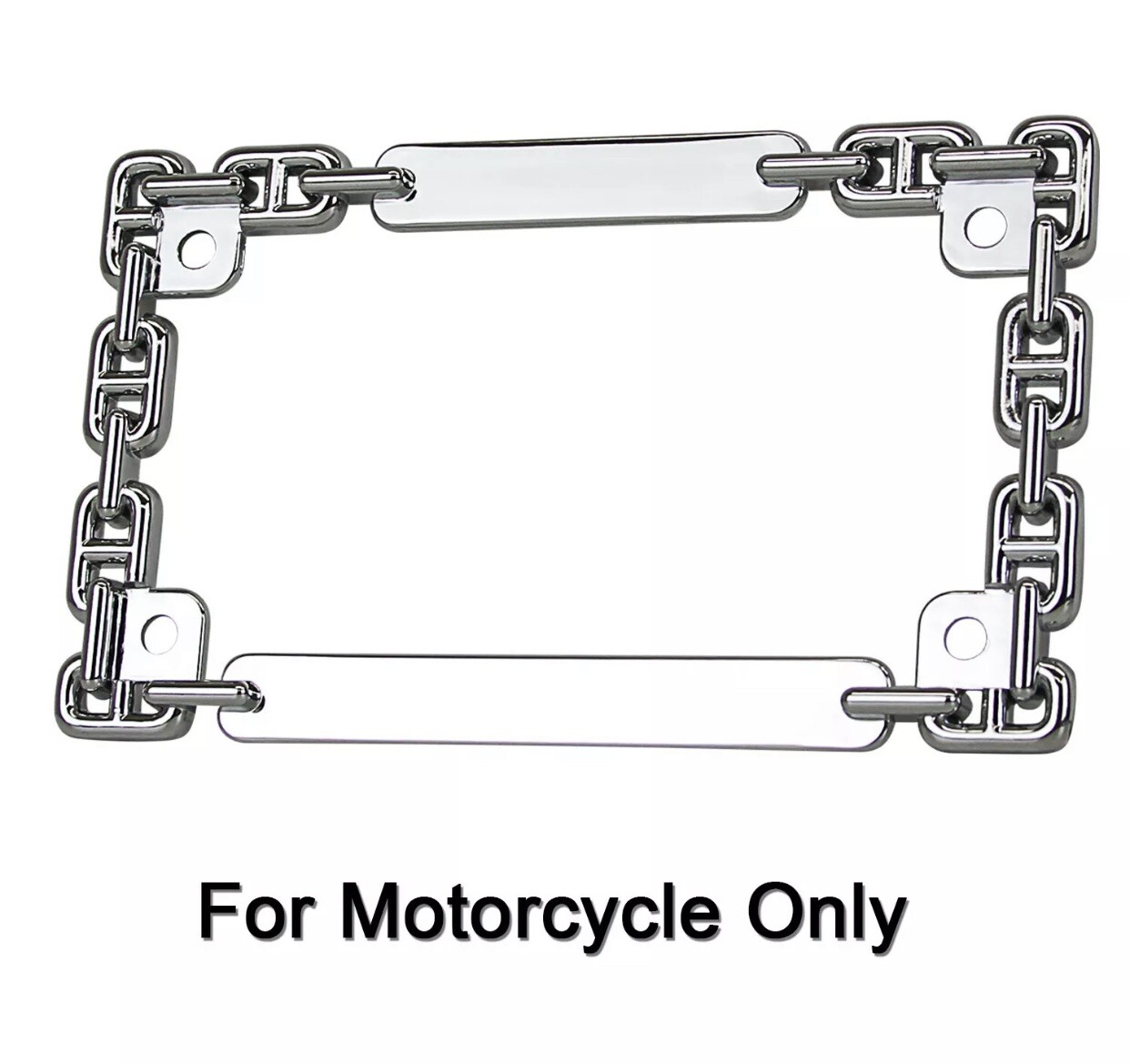 Chrome Chain Link Motorcycle License Plate Frame