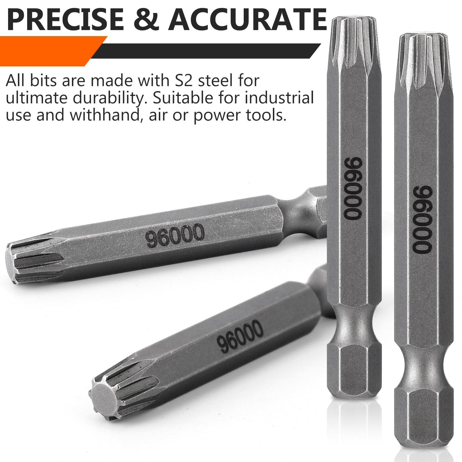 4pcs Spider Driver Bits, 8 point star bit 2" length bits S2 Steel Bit Magnetic