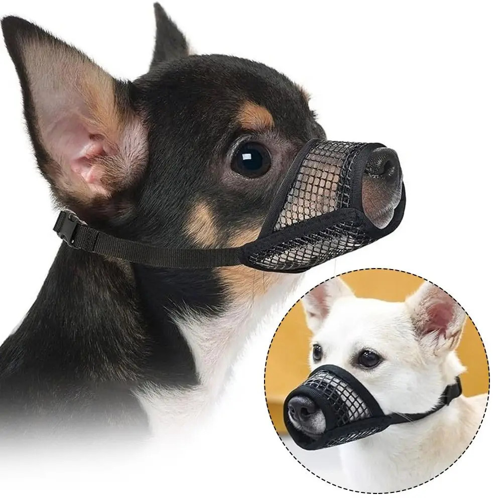Durable Anti-biting Mesh Muzzle Soft Nylon with Safety Buckle Dog Breathable Adj