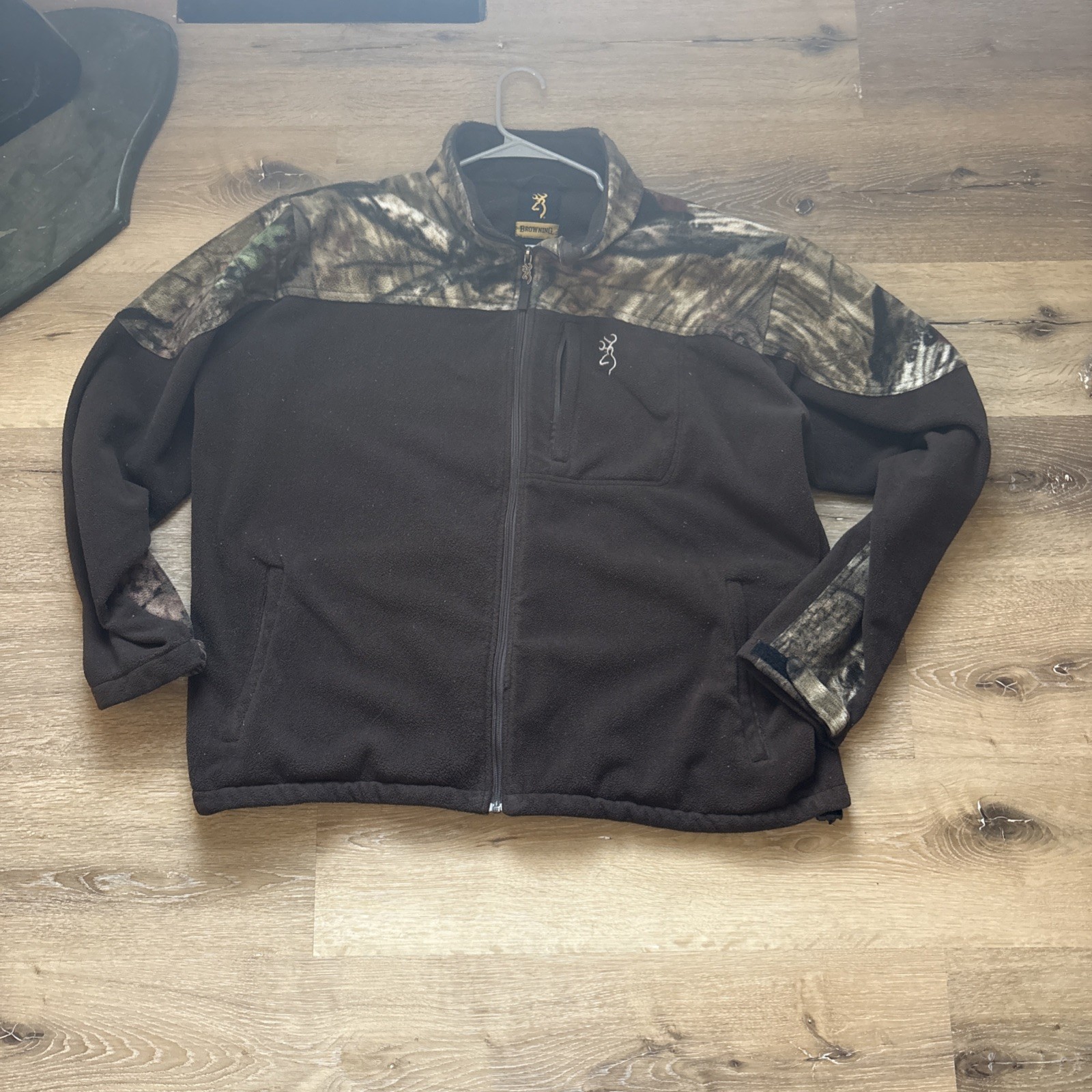 Browning Fleece Jacket XL Camo  mossy oak Trim Full Zip