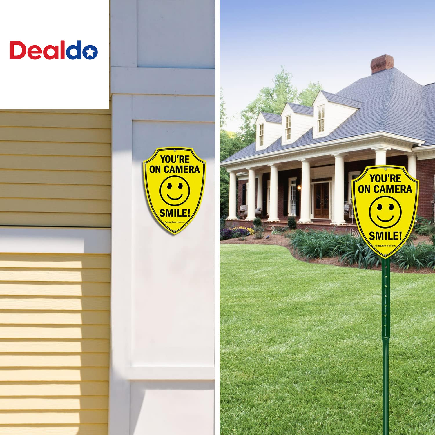 Smile You'Re on Camera Sign, Video Surveillance Signs Outdoor, 2-Pack, 9.6 X 6.8