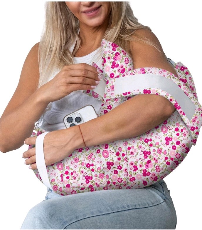 William & Flo Rotator Cuff Pillow Pink and White Flowers Orthopedic Support
