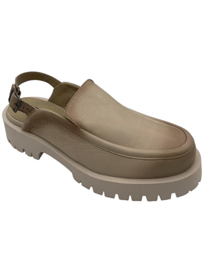 Miz Mooz Leather Backstrap Loafers Violet Cream