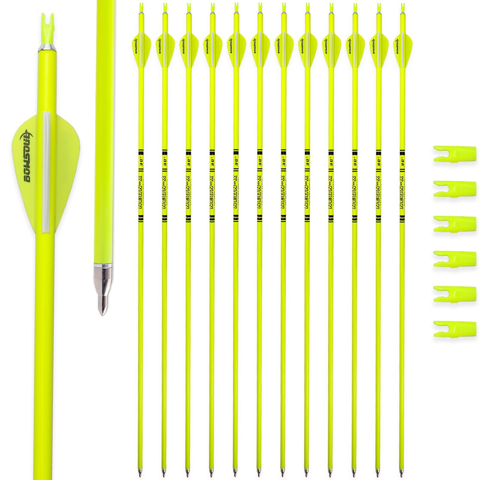 BOWSOUL Carbon Arrow Archery 30inch Bright Colors Hunting Yellow