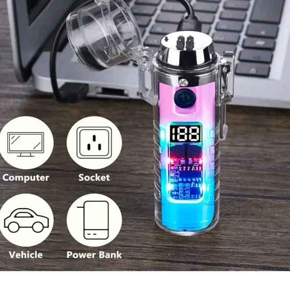 Waterproof Double Arc Lighter X2, Flashlight, Compass Out Adventure, Survival...