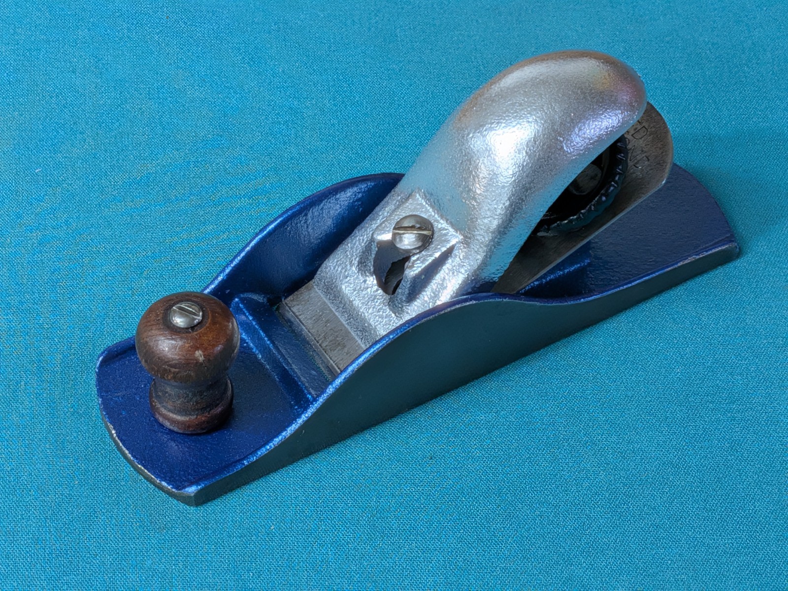 Vintage RED DIAMOND Block Plane 7-1/4" Hefty Feel Modified Paint