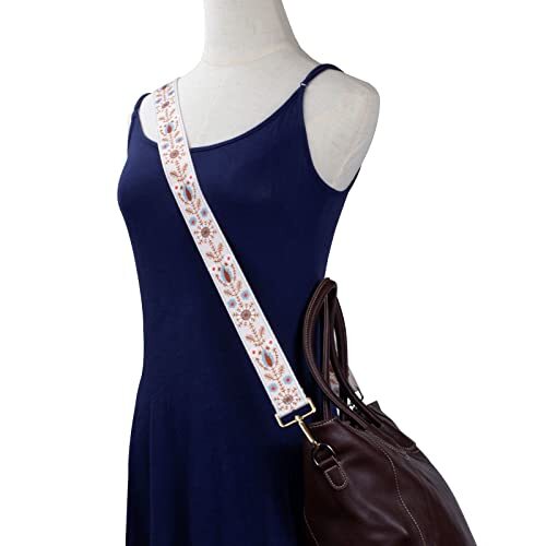 Crossbody Strap for Purses Replacement Adjustable Guitar Foral W Gold Hardware