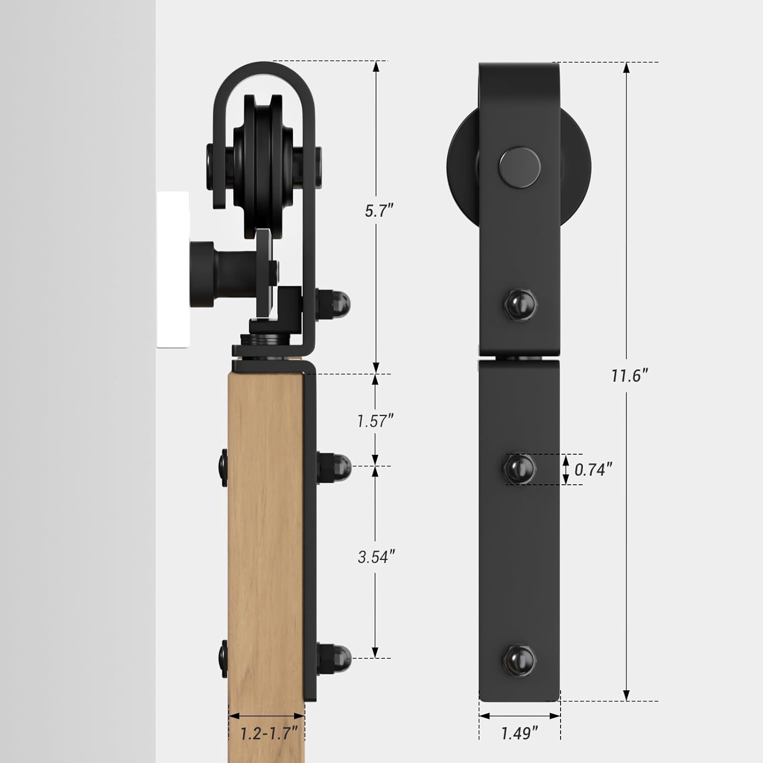 36'' Bifolding Sliding Barn Door Hardware Kit Combination Track- Smooth Quiet