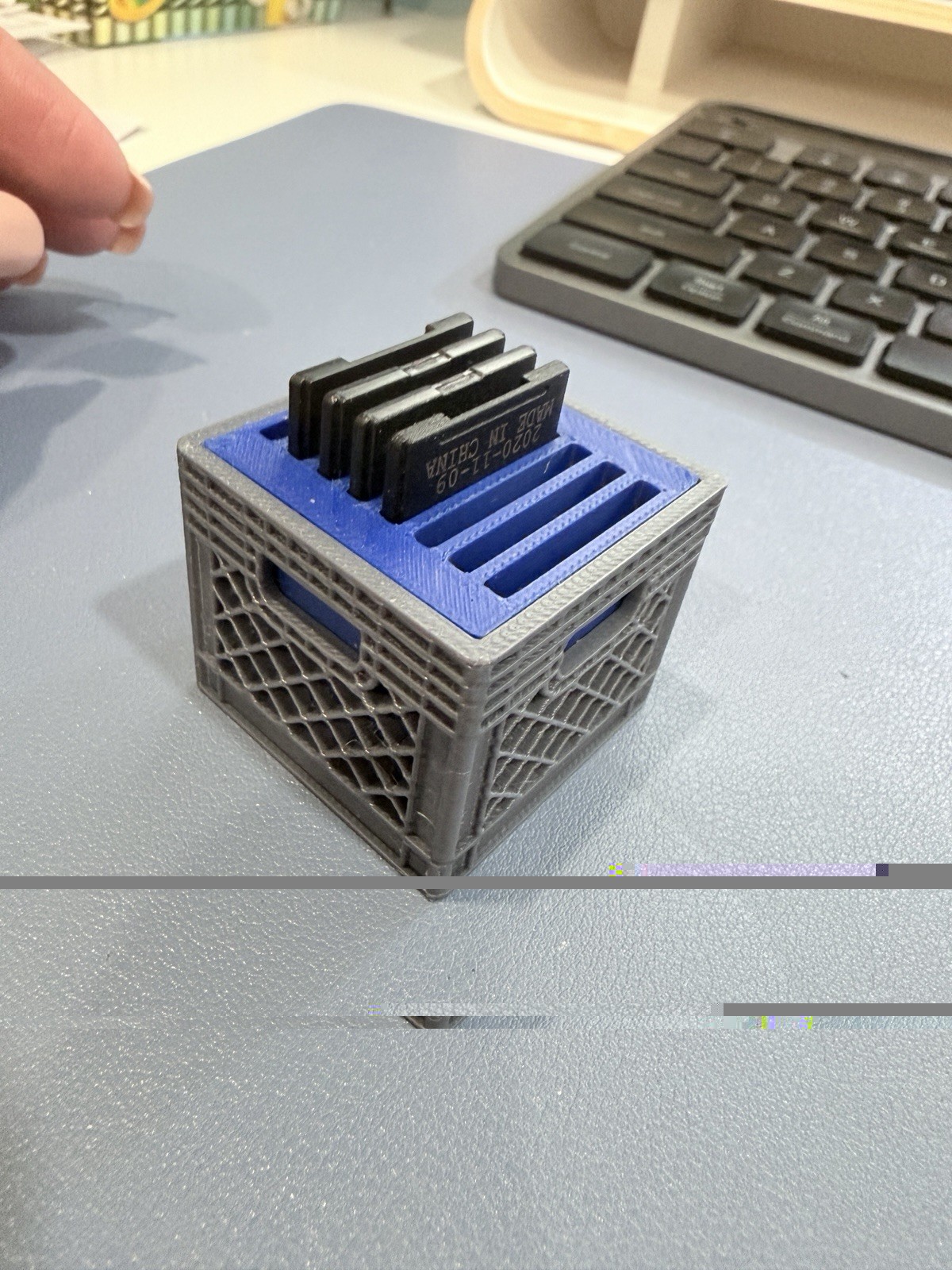Sd Card Holder Mini Milk Crate Cars Storage Organizer Office Gift
