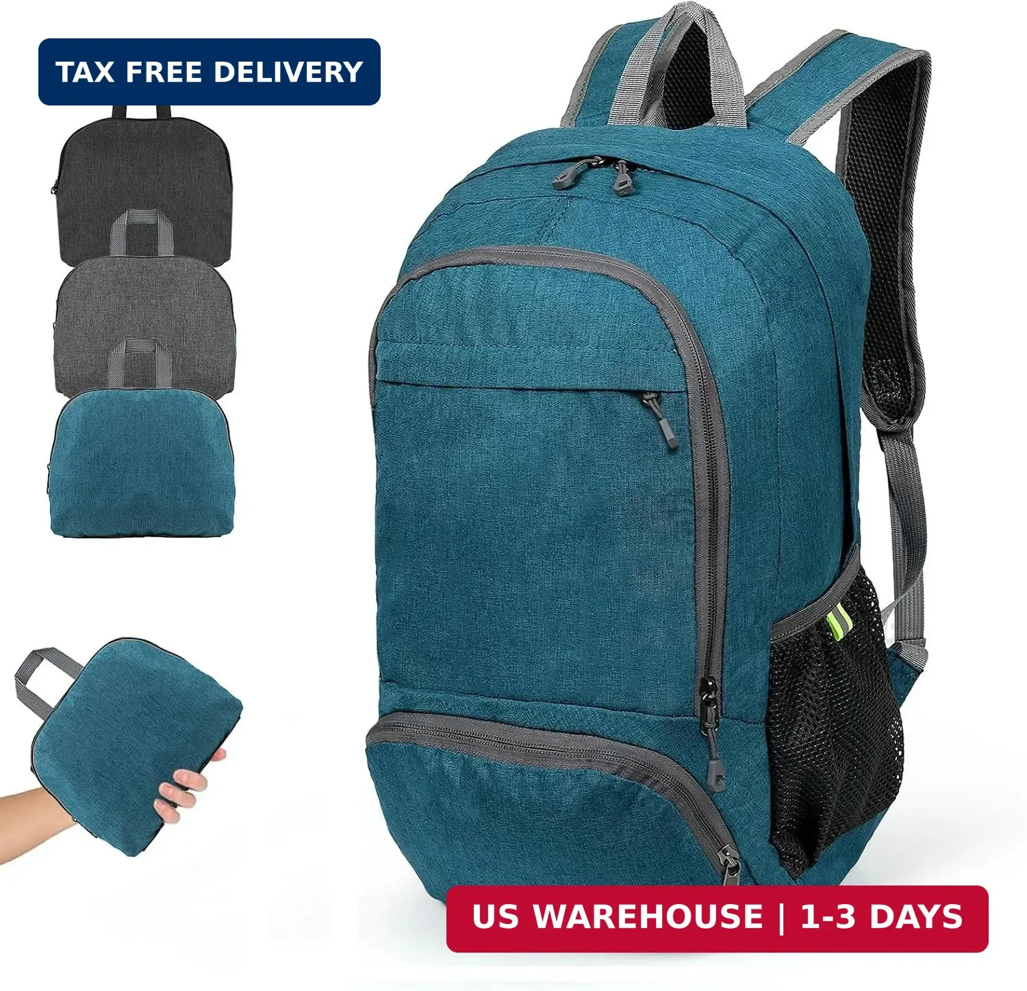 TANTOMI Ultra Lightweight Packable Backpack 25L - Foldable Hiking Daypack for Tr