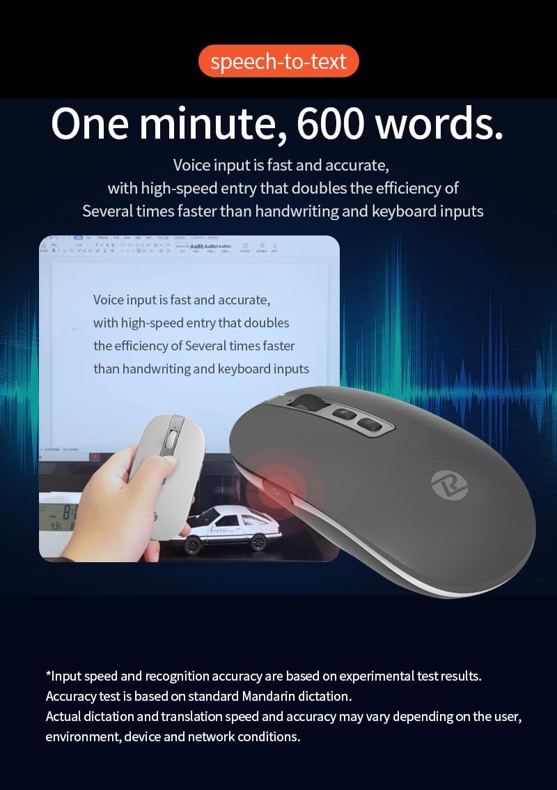 Smart Voice Typing Wireless Bluetooth Mute Mouse