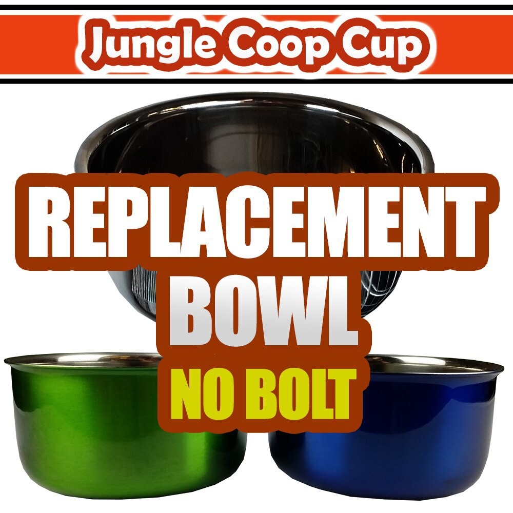A&E Replacement Stainless Steel Jungle Coop Cup - Colorful Bird Food/Water Bowls