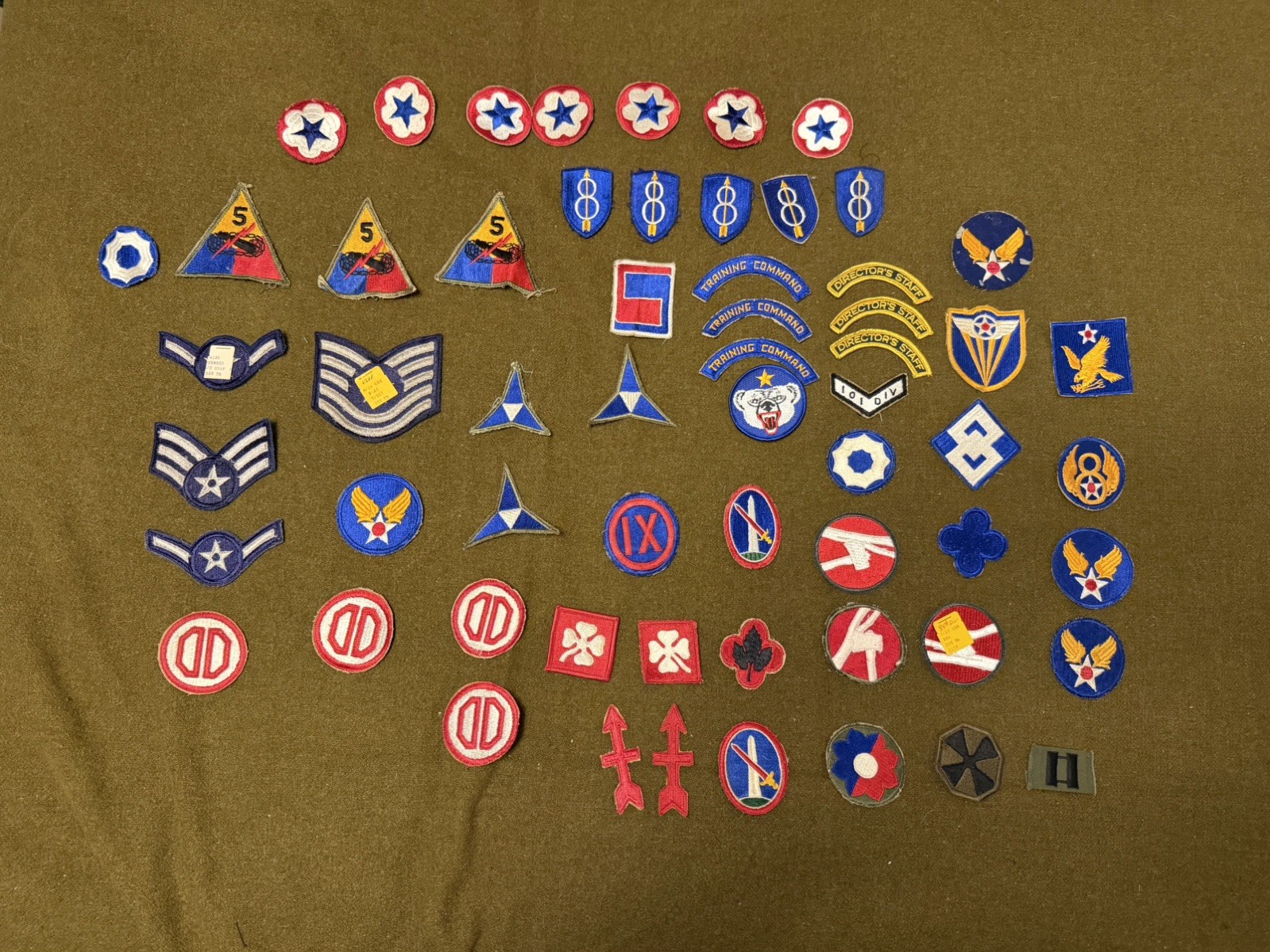 Lot of 60 Vintage World War 2 US Post WW2 Military Patch Lot Air Force Army