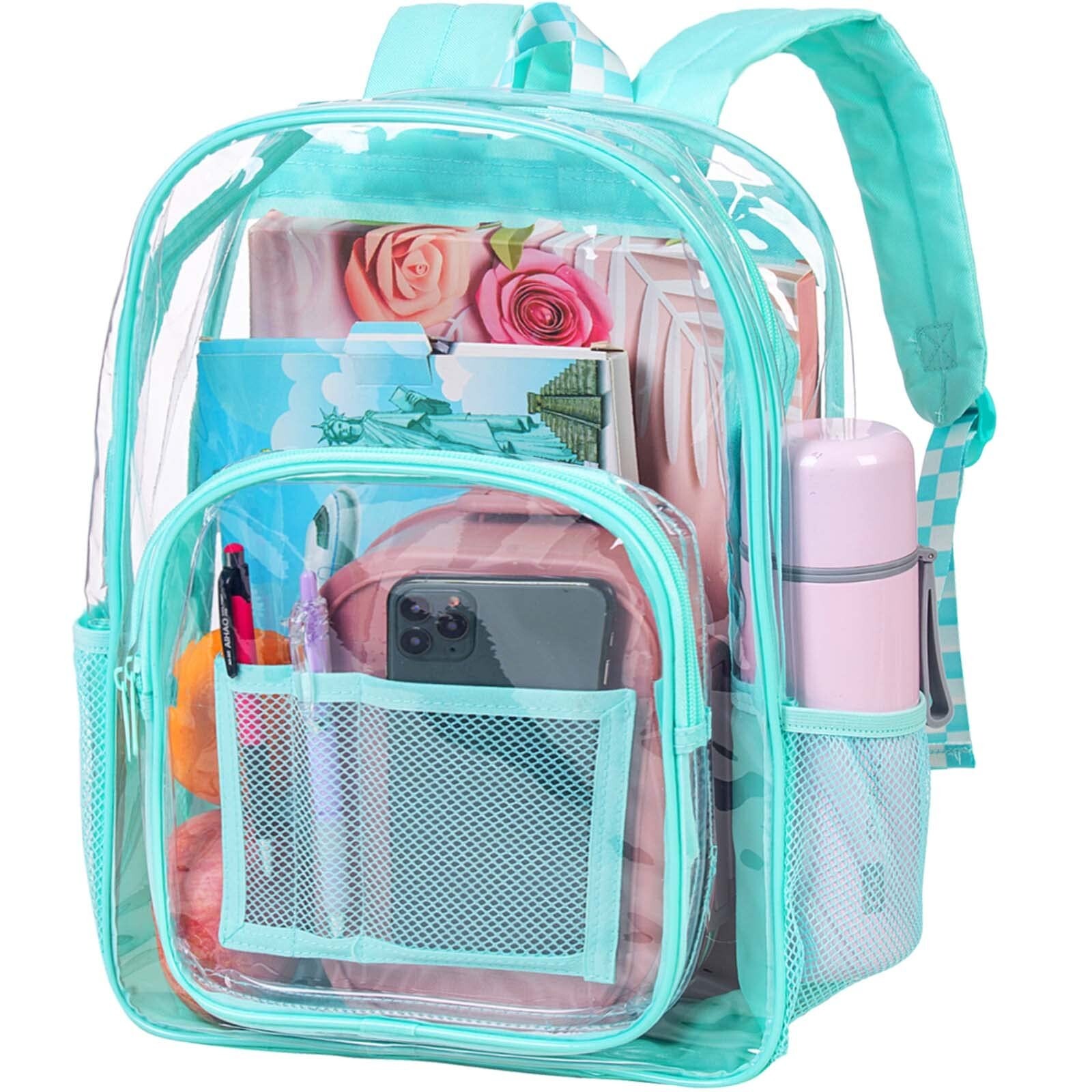 KLFVB Clear Backpack Heavy Duty, See Through Transparent Bookbag - Green One ...