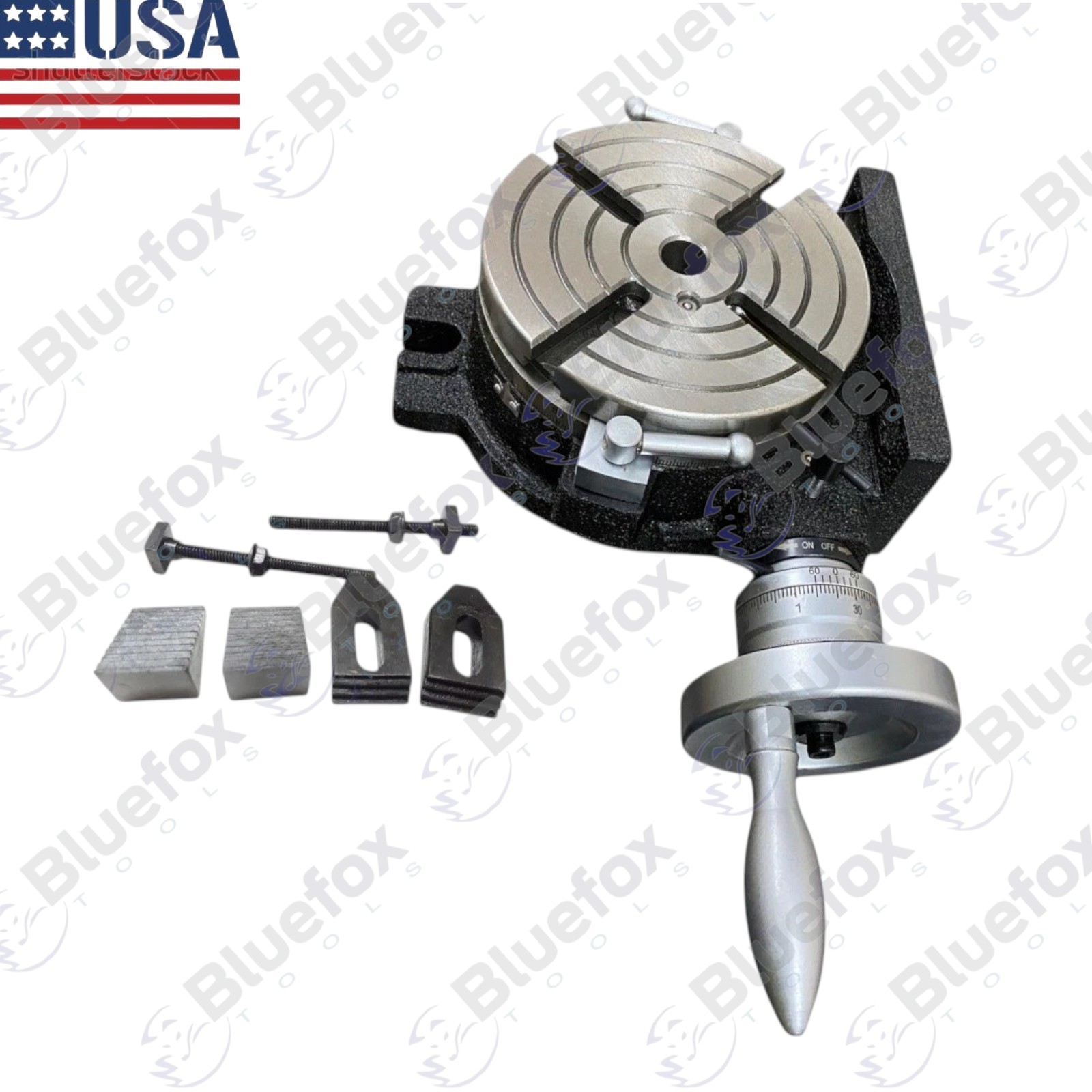 6" (150mm) Precision HV6 4-Slot Rotary Table with M8 Clamp Kit