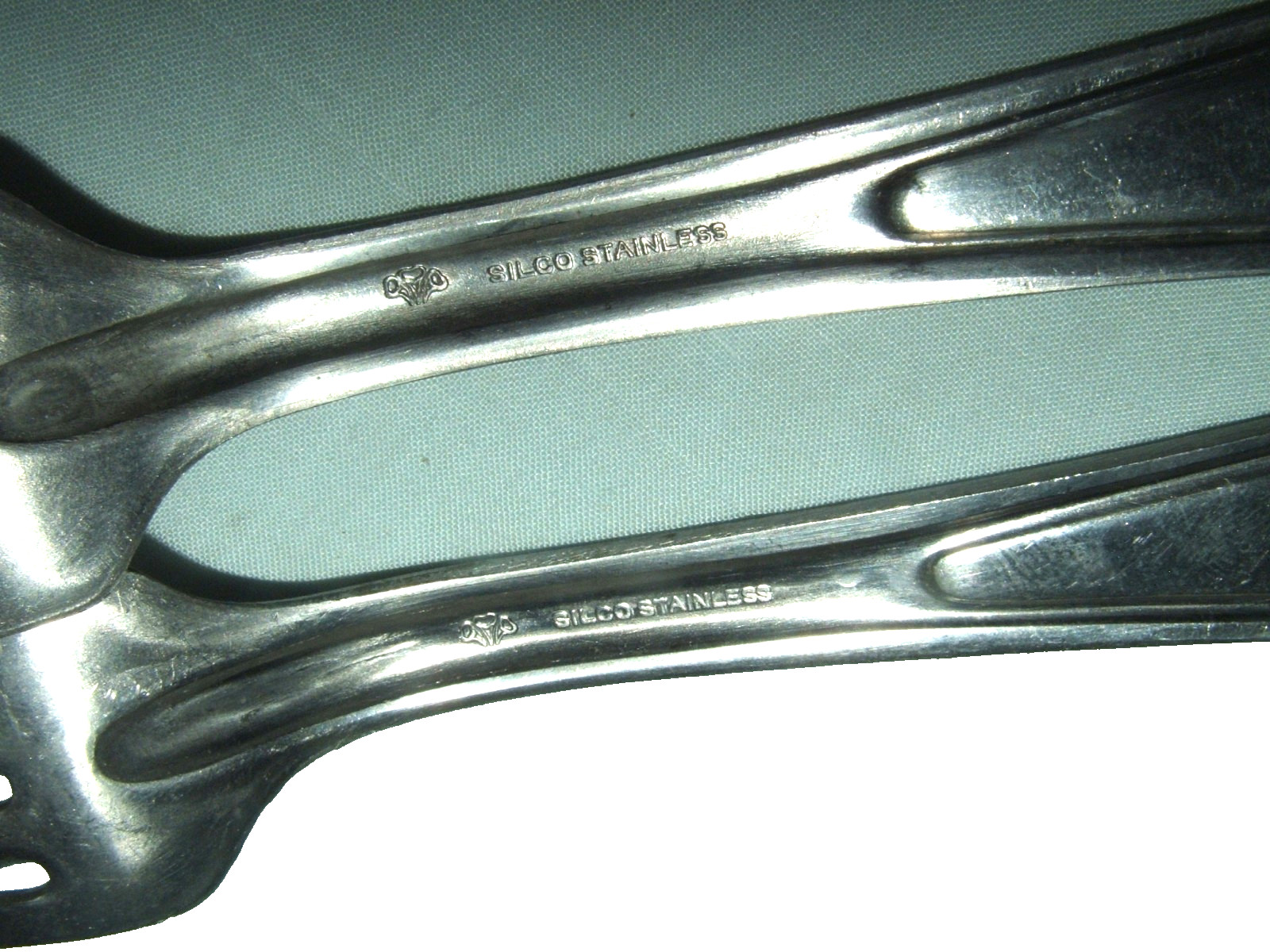 Lot of 7 M1926 Mess Forks, SILCO Marked, Stainless Steel