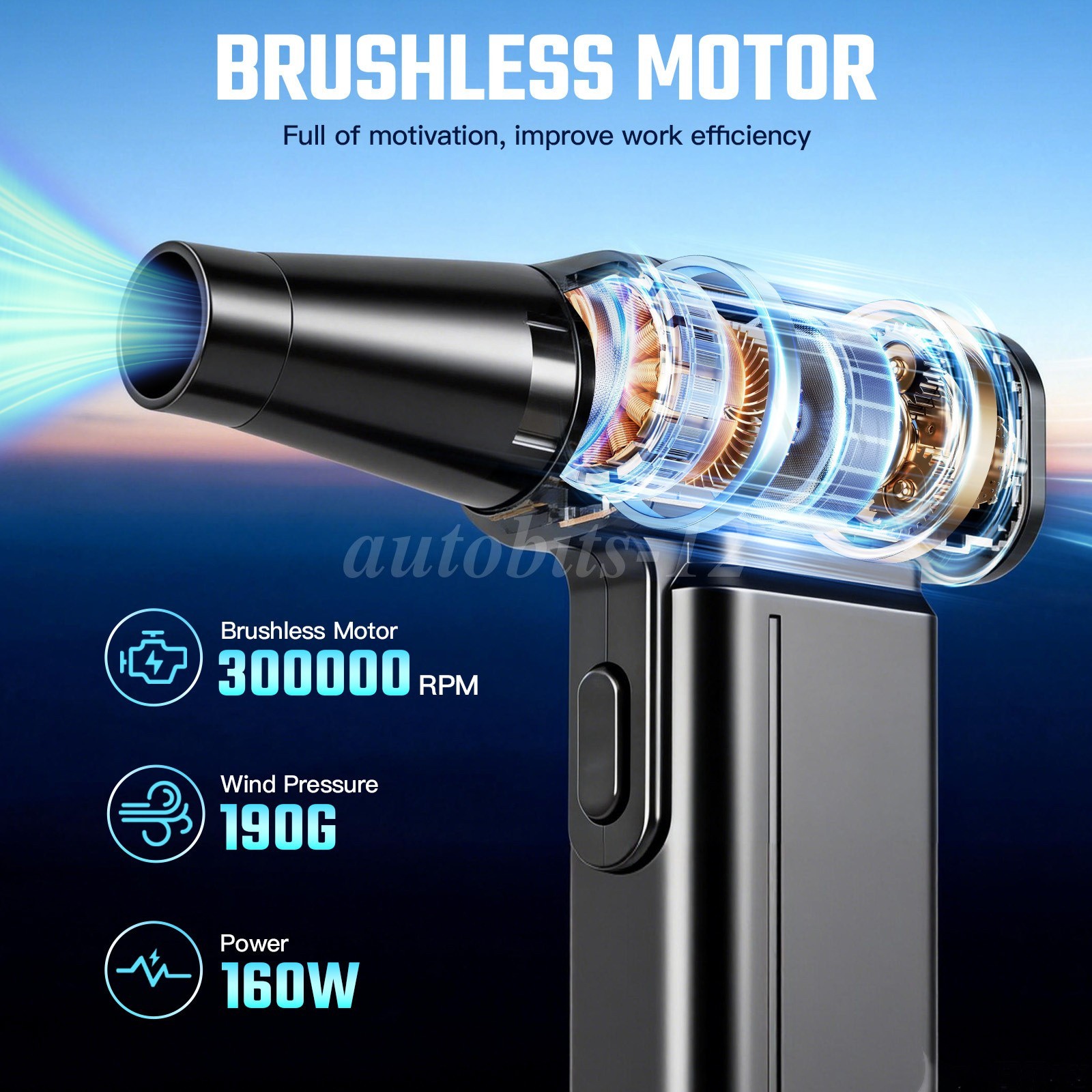 Adjustable 5 Speed Air Duster Reusable Blower Replace Compressed Air Spray