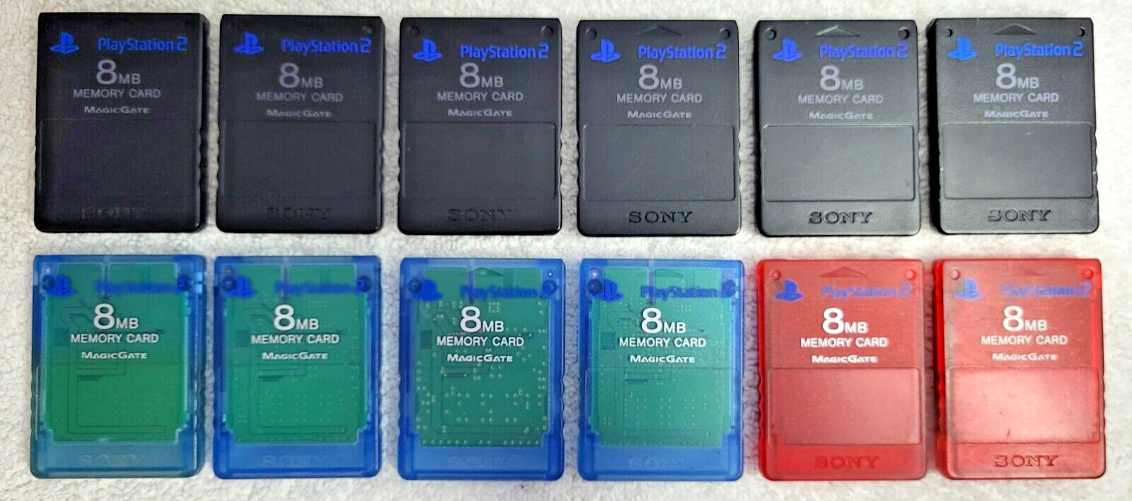 Lot of 12 Official Sony PlayStation 2 Memory Card PS2 Authentic 8MB SCPH-10020