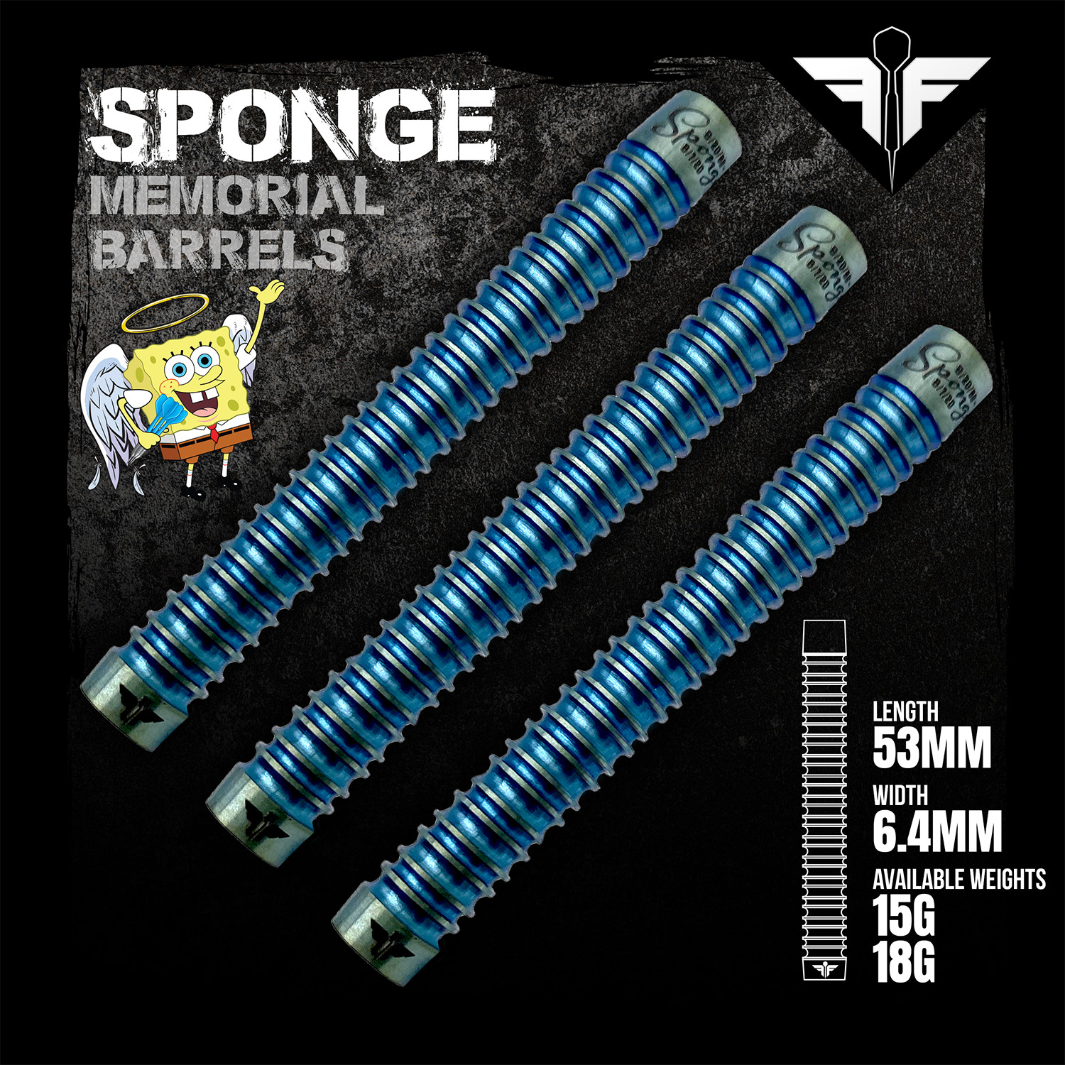 15g/18g Soft Tip Dart Barrels "Sponge Memorial" Flight Faction Darts Brand New