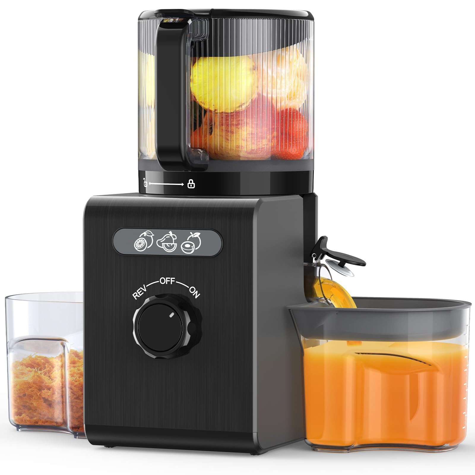 Cold Press Juicer Machines with 6.5" Large Feed Chute, Juicer for Whole Veget...