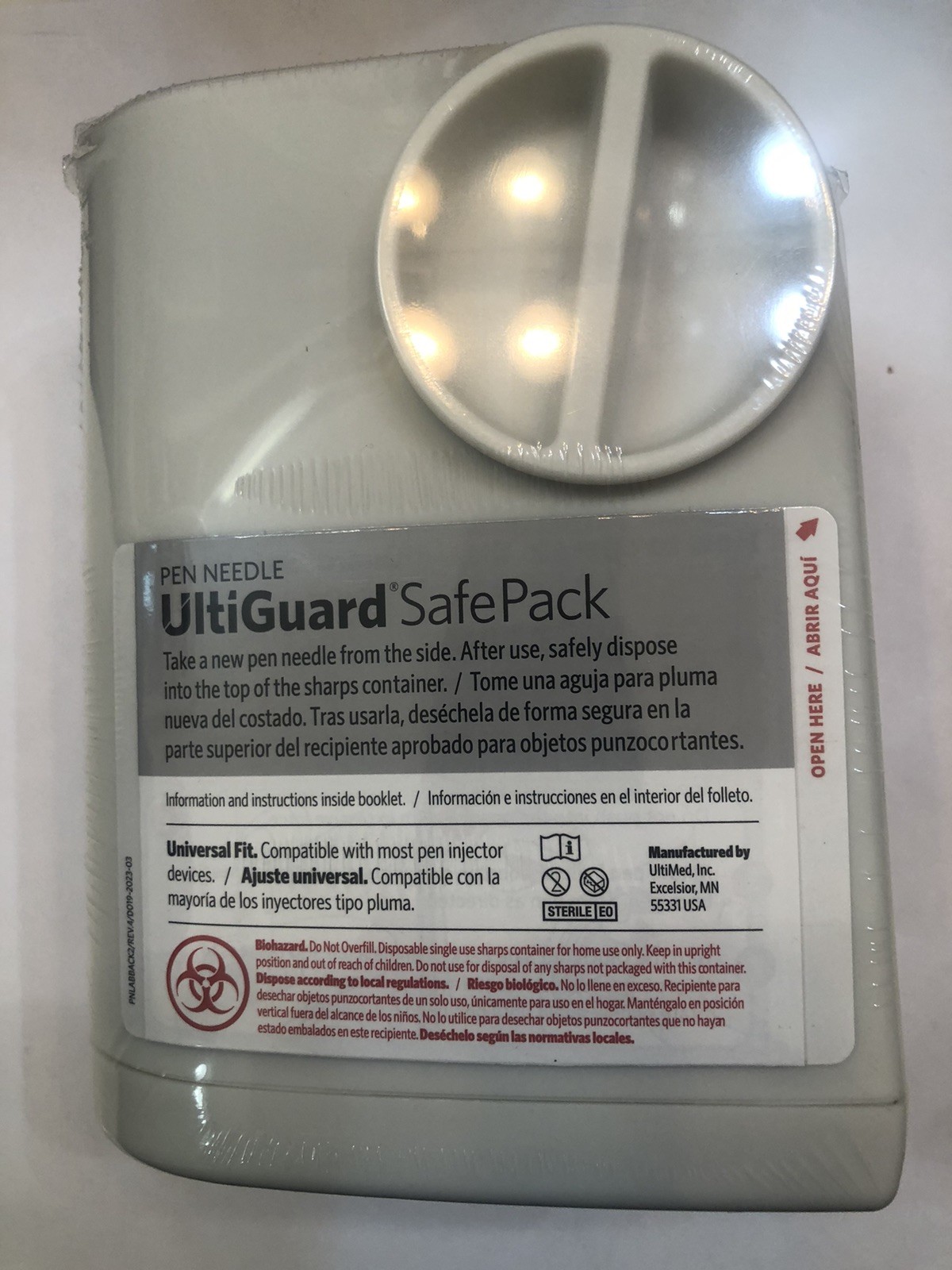Ultiguard Safe Pack 100ct Pen Needles Plus Sharps Container
