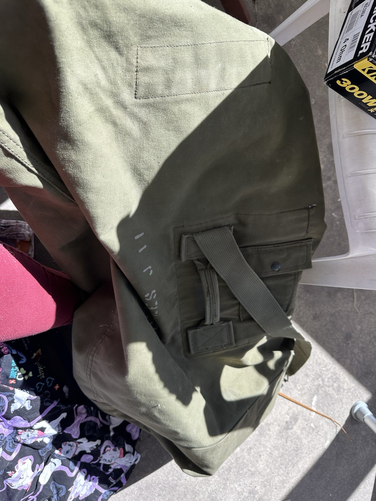 Vintage Military duffle bag rucksack with name