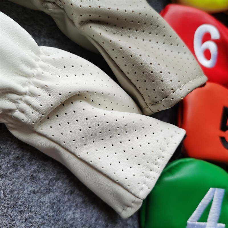 9PCS Multicolor Golf Iron Head Covers Colors PU Leather Irons Headcovers
