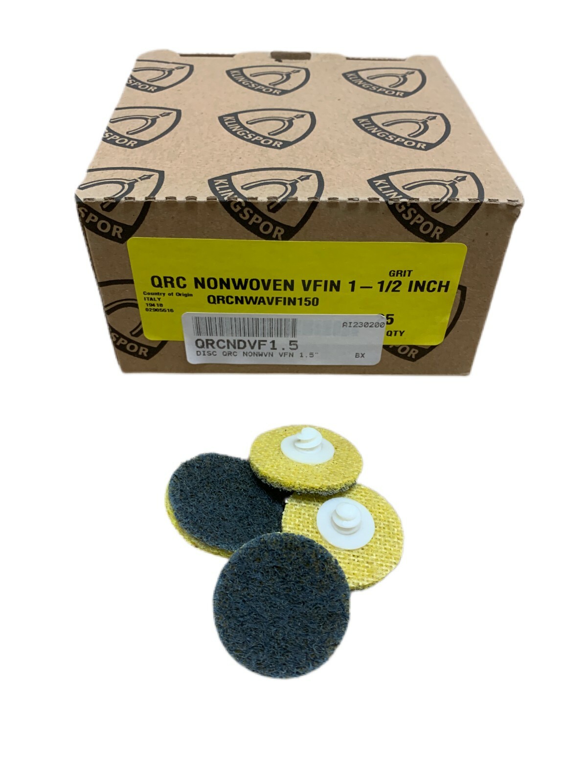Klingspor QRC NON WOVEN Very Fine Quick Change 1 1/2" QRCNWAVFIN1.5 Box of 25