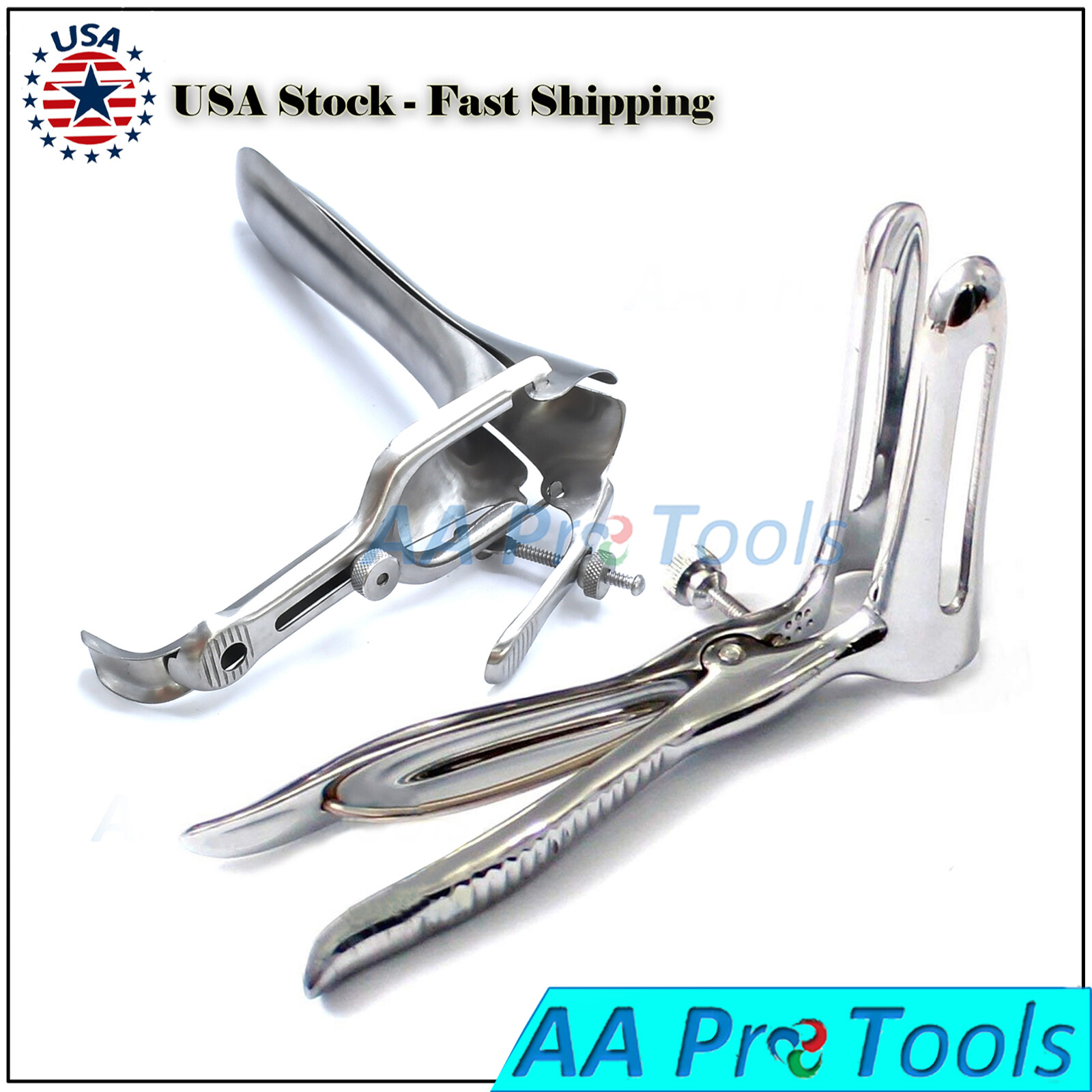 2 Pcs Stainless Steel Anal Speculum + Vaginal Speculum Set Medical Examination