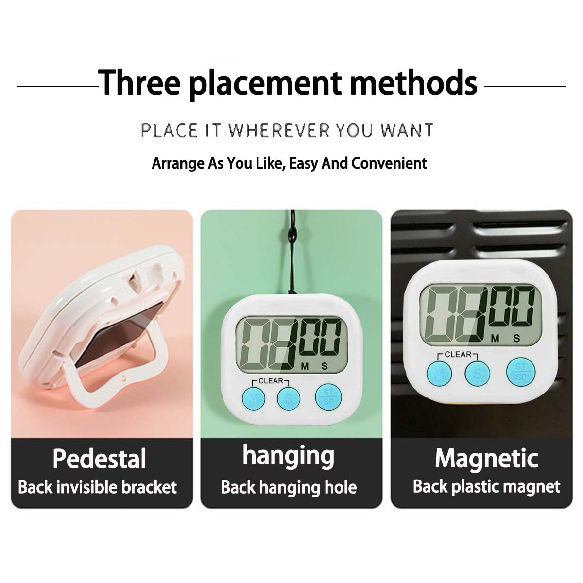 Timer Kitchen Study Work Exercise Excellent timing Reminder small square timer