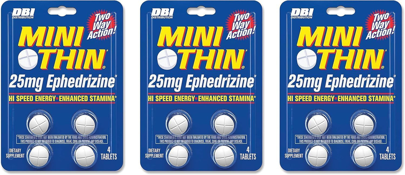 Two Way Action 25Mg Ephedrizine - 4 Count Blister - 3 Pack