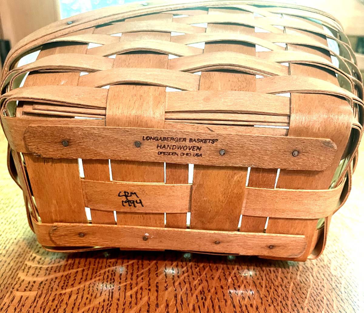 Longaberger Small Vegetable Basket, w/Protector, MINT